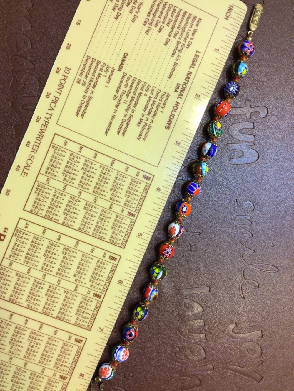 Vintage Multi-Colored Venetian Murano Millefiori Glass Beads Bracelet - Picture 14 of 14